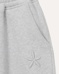 Heritage Sweatpants in Coconut heather grey embroidery pocket — Sand Castle Atelier