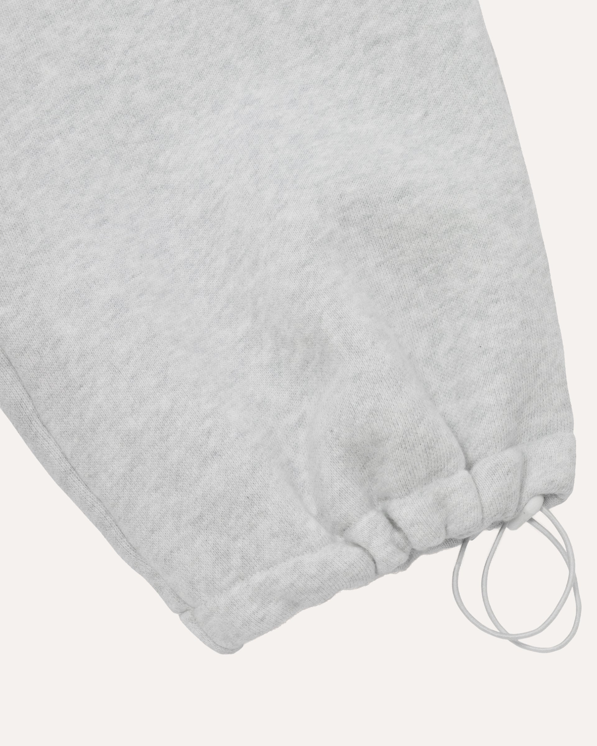 ankle cuff detail on heather grey sweatpants — Sand Castle Atelier