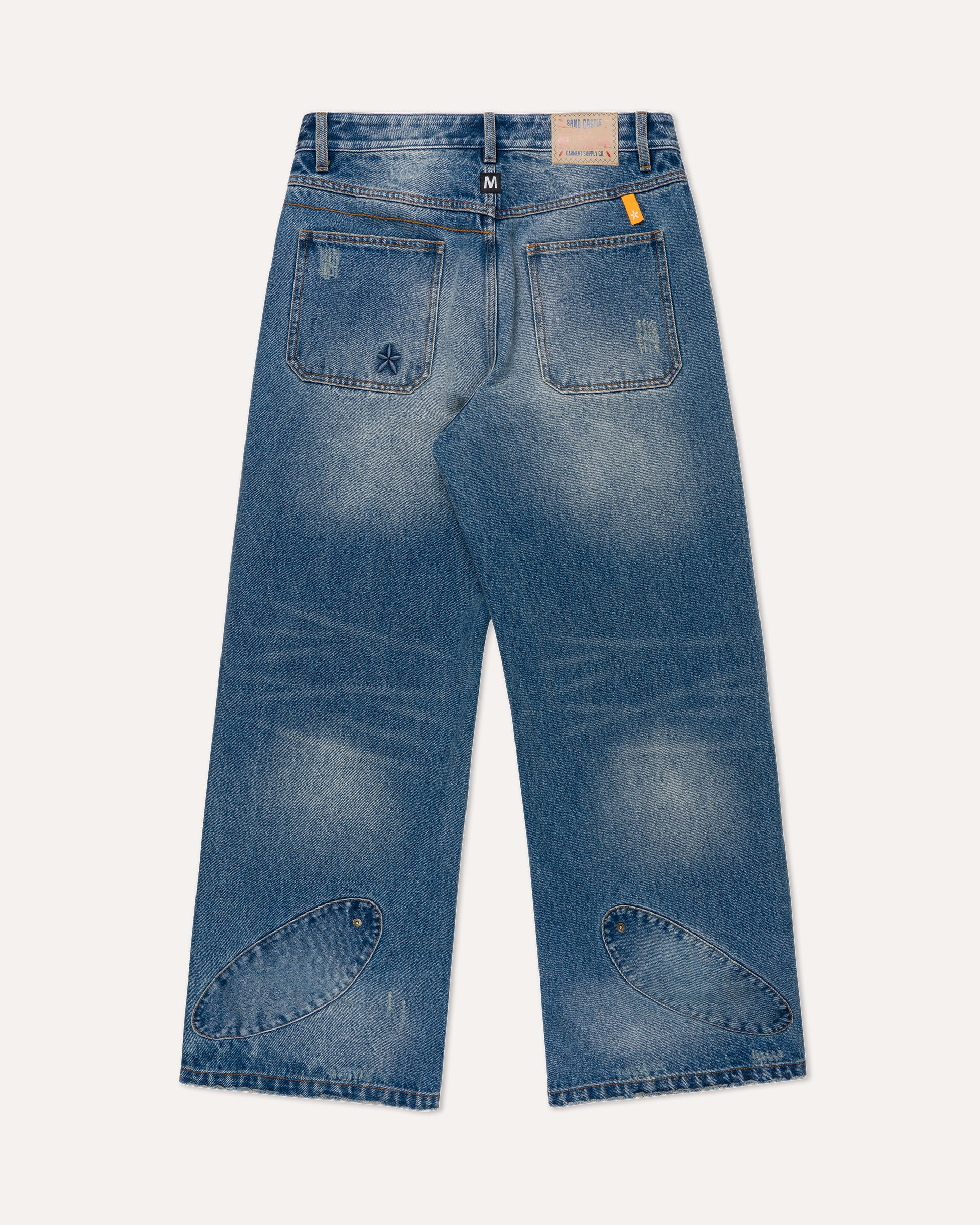 Denim Suede Double Knee