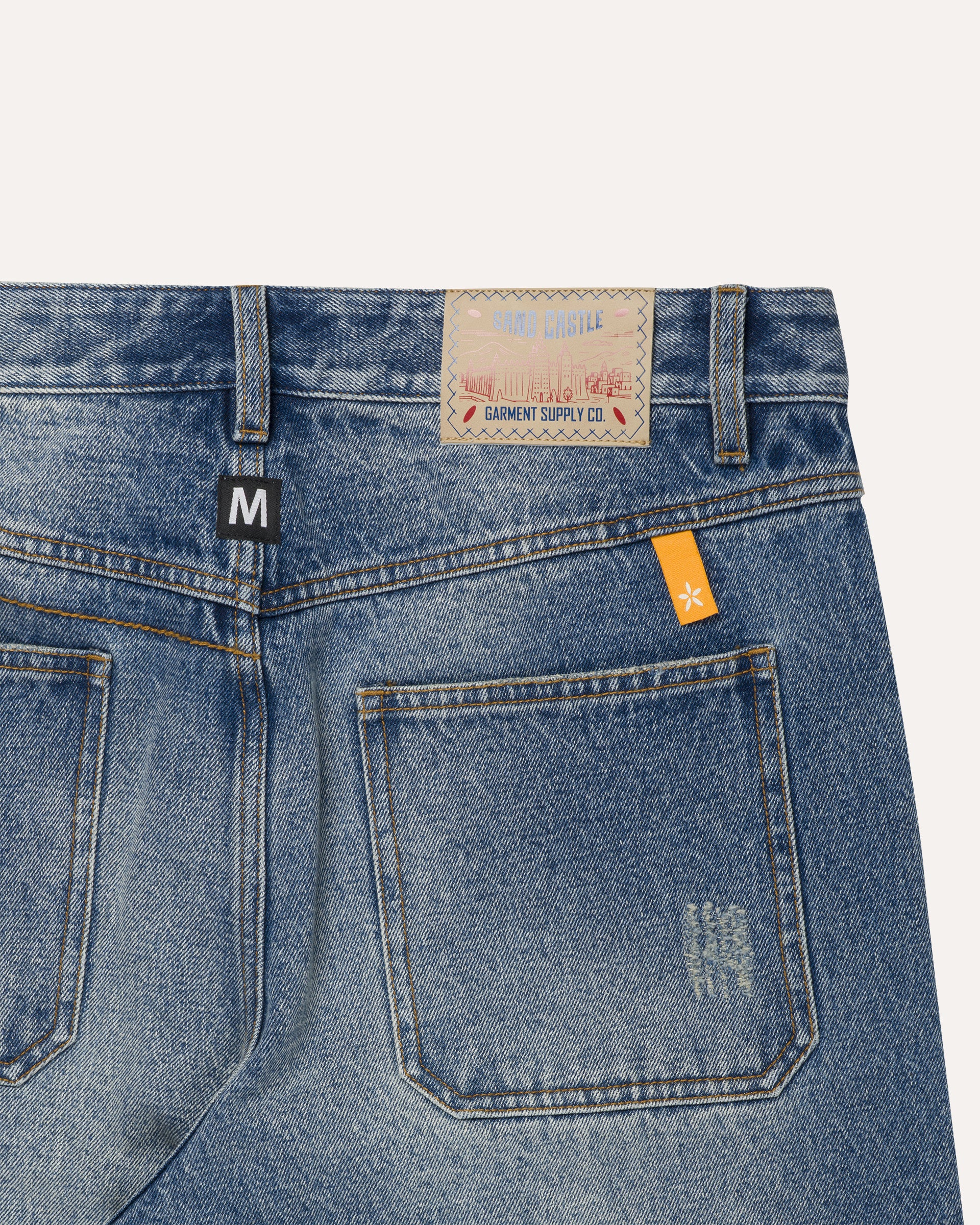Denim Suede Double Knee