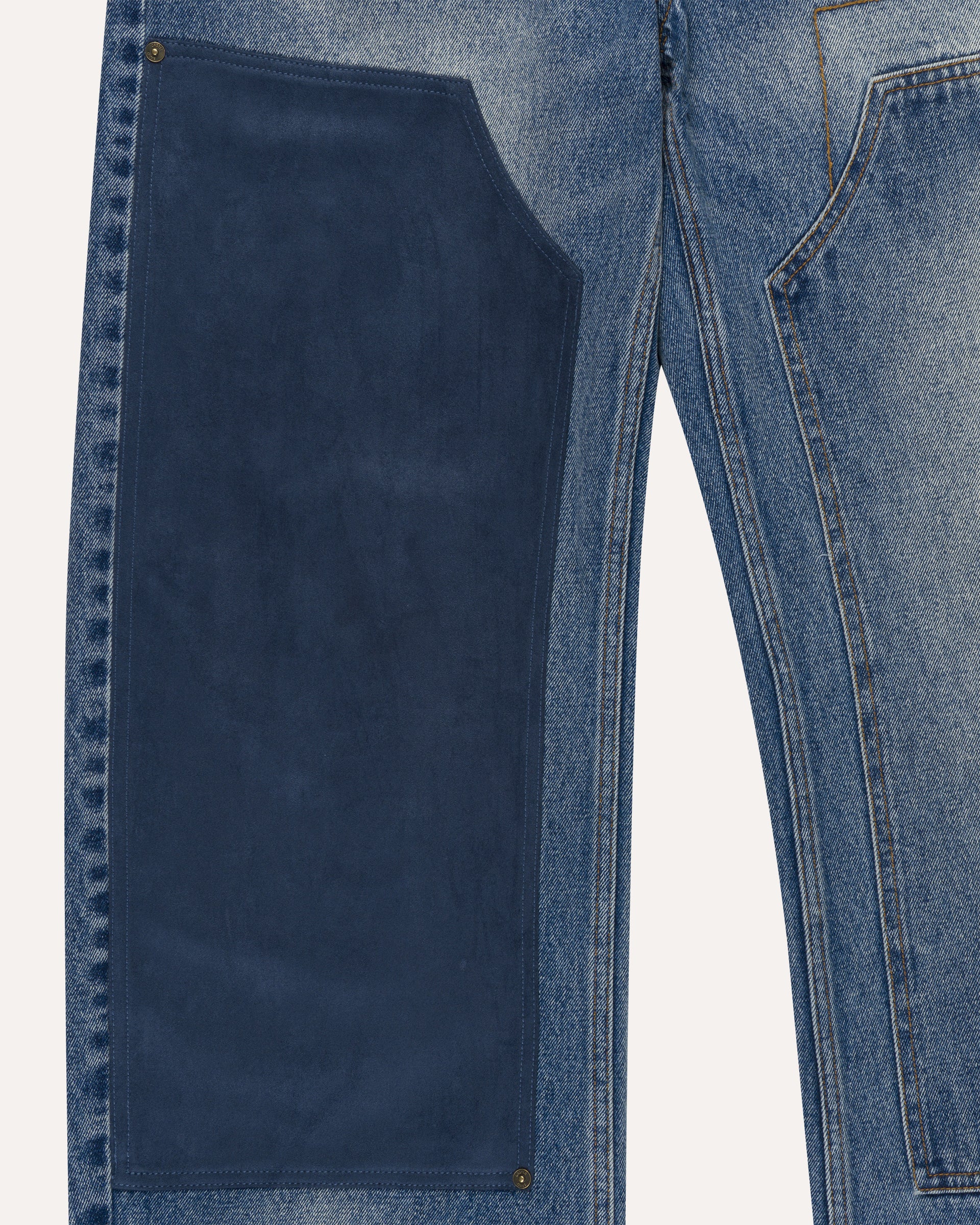 Denim Suede Double Knee