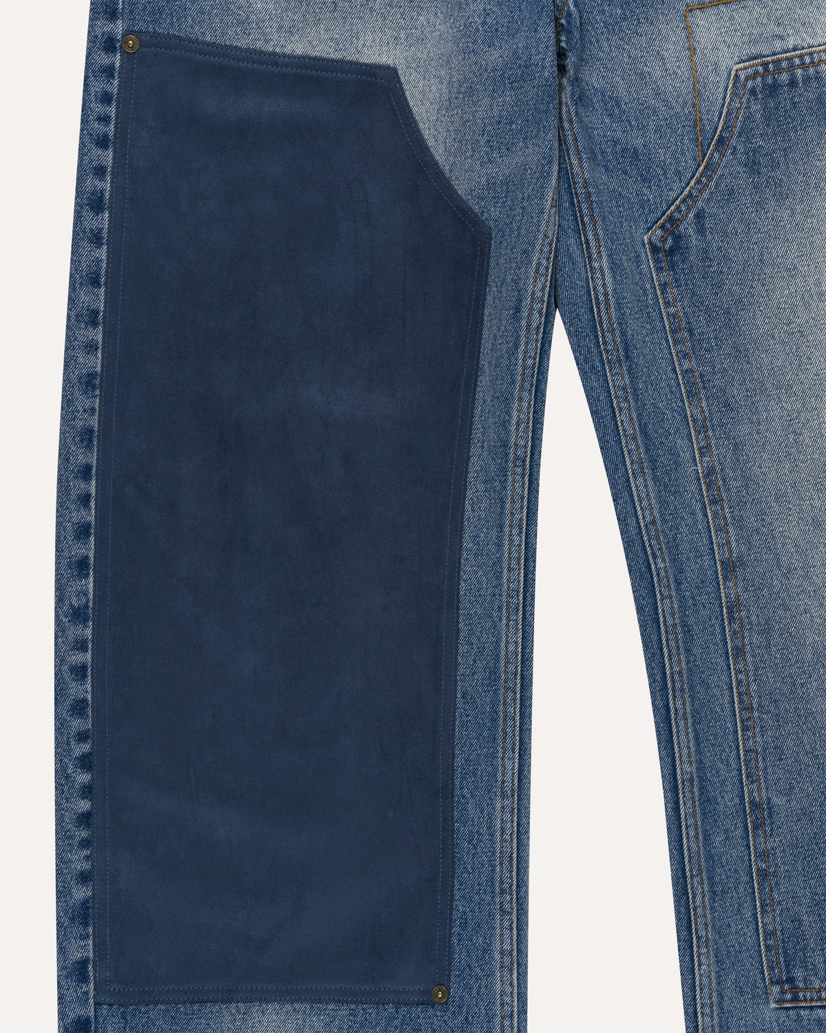 Denim Suede Double Knee
