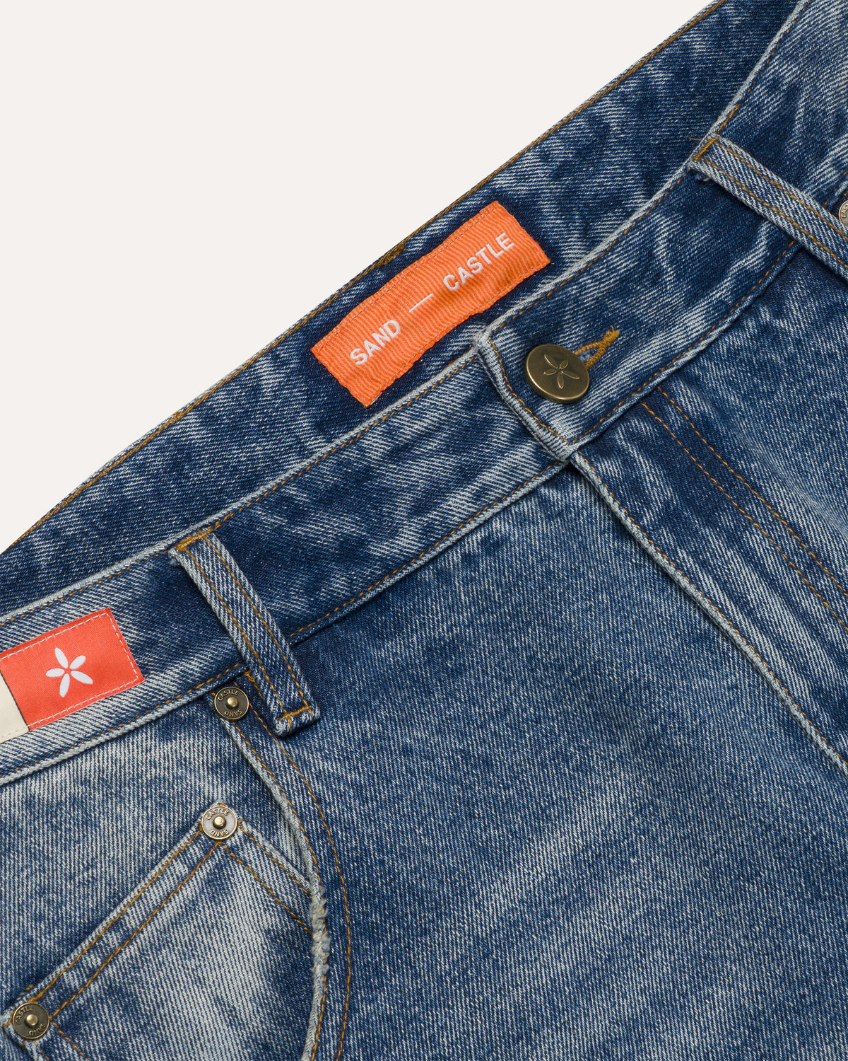 Denim Suede Double Knee