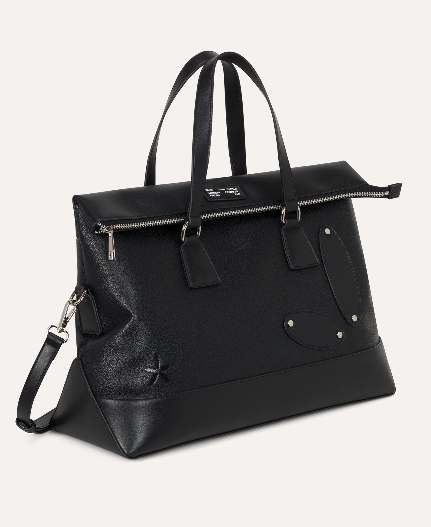 Atelier Bag in Coal, front angled view — Sand Castle Atelier