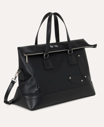 Atelier Bag in Coal, front angled view — Sand Castle Atelier