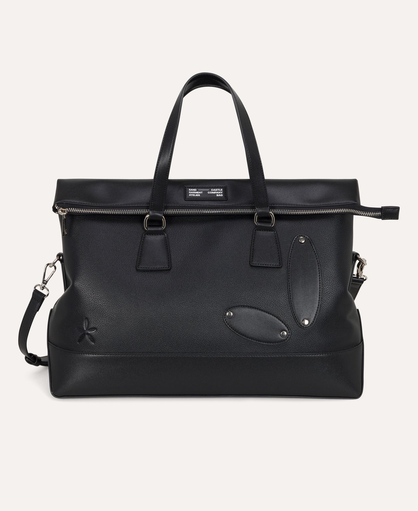 Atelier Bag in Coal, front flat lay — Sand Castle Atelier