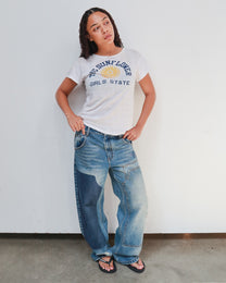 Denim Suede Double Knee