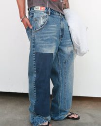 Denim Suede Double Knee