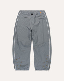 Weekday Plaid Pants in Sky Plaid, back view — Sand Castle Atelier